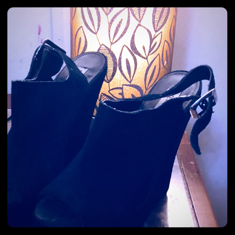 Black Suede Steve Madden wedges